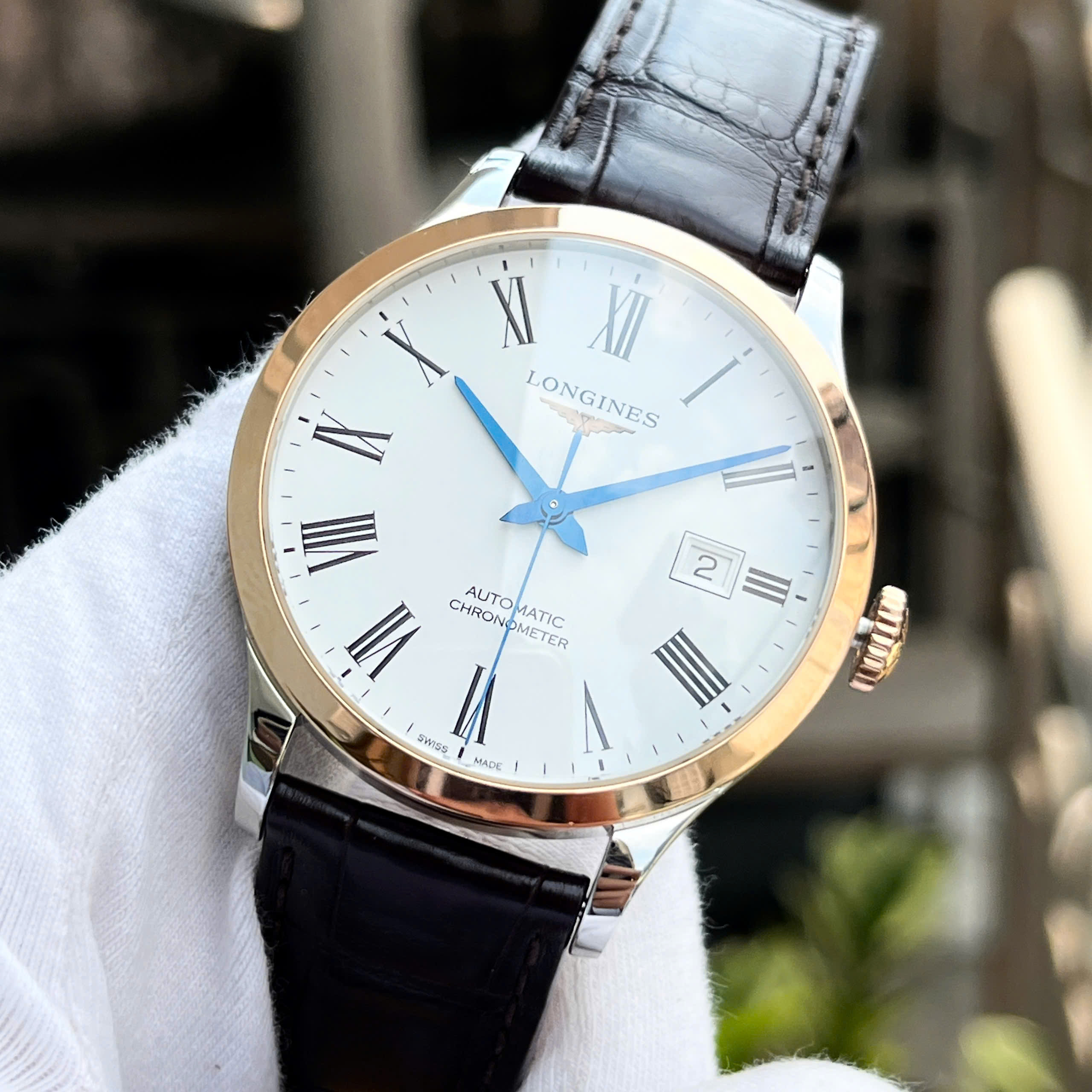 Đồng Hồ Nam Longines Record Chronometer L2.821.5.11.2 QSD 1