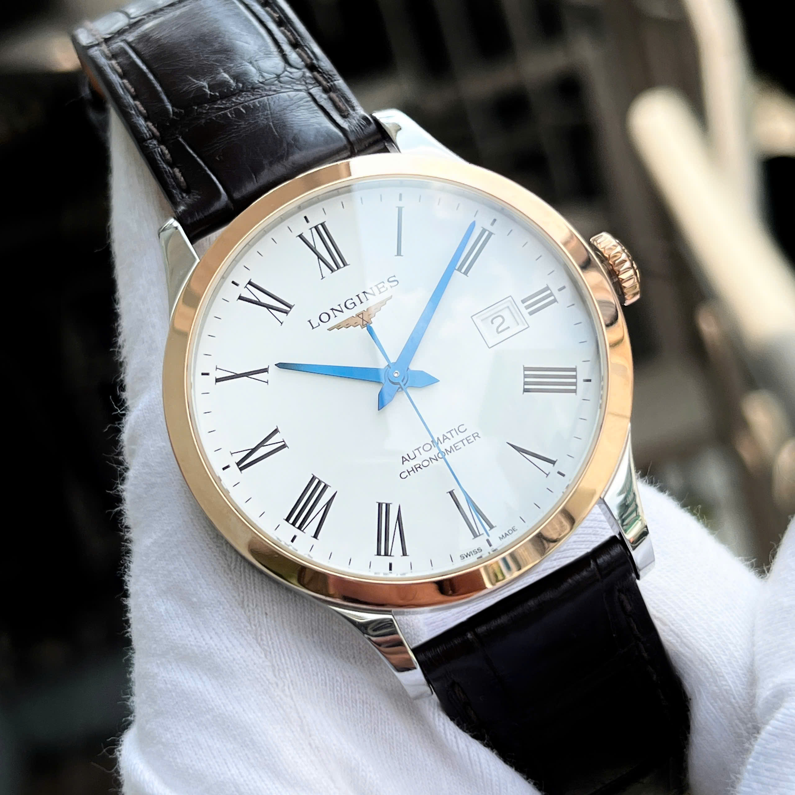 Đồng Hồ Nam Longines Record Chronometer L2.821.5.11.2 QSD 2