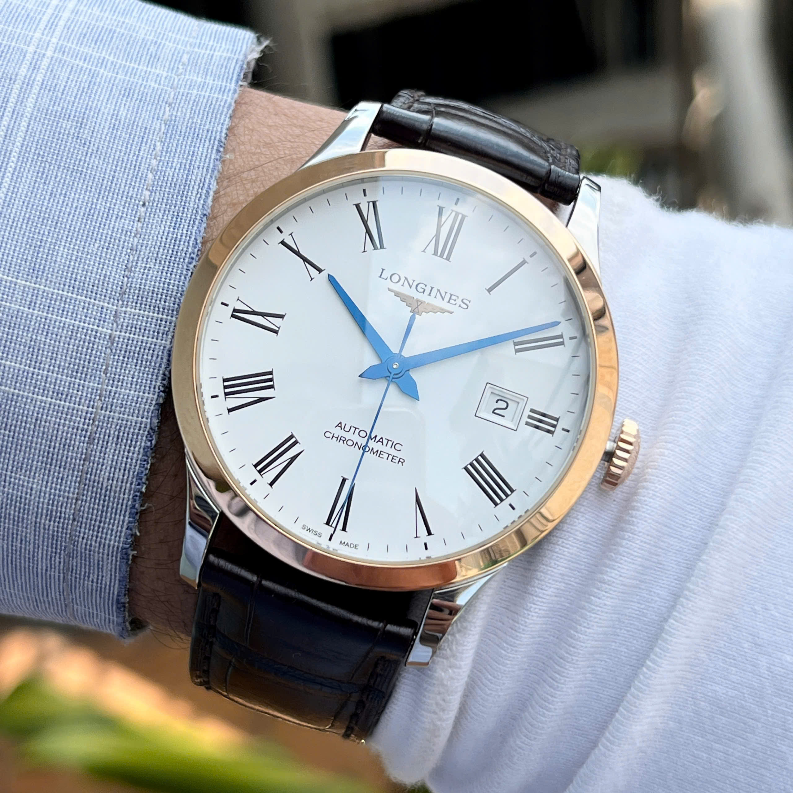 Đồng Hồ Nam Longines Record Chronometer L2.821.5.11.2 QSD 3