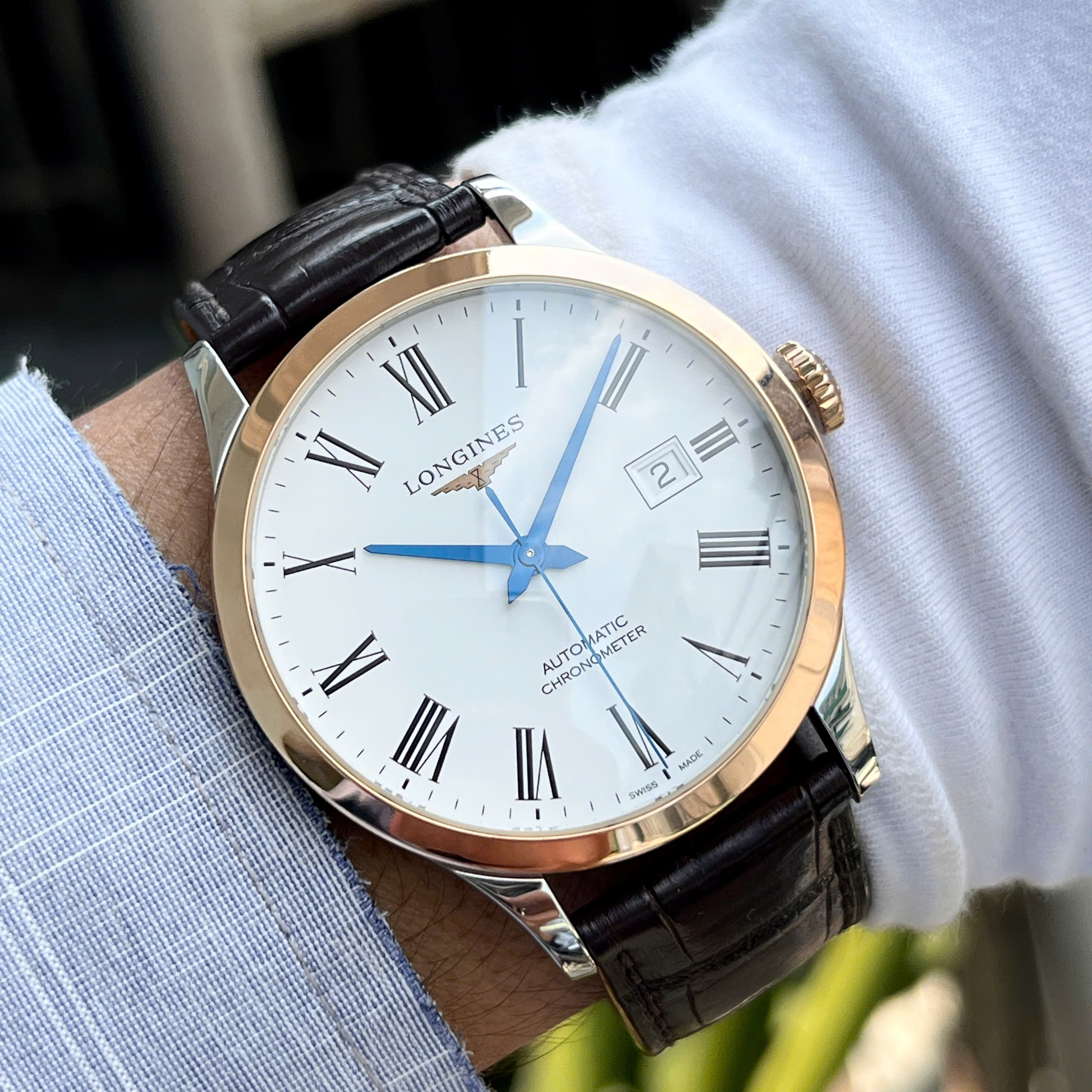 Đồng Hồ Nam Longines Record Chronometer L2.821.5.11.2 QSD 8