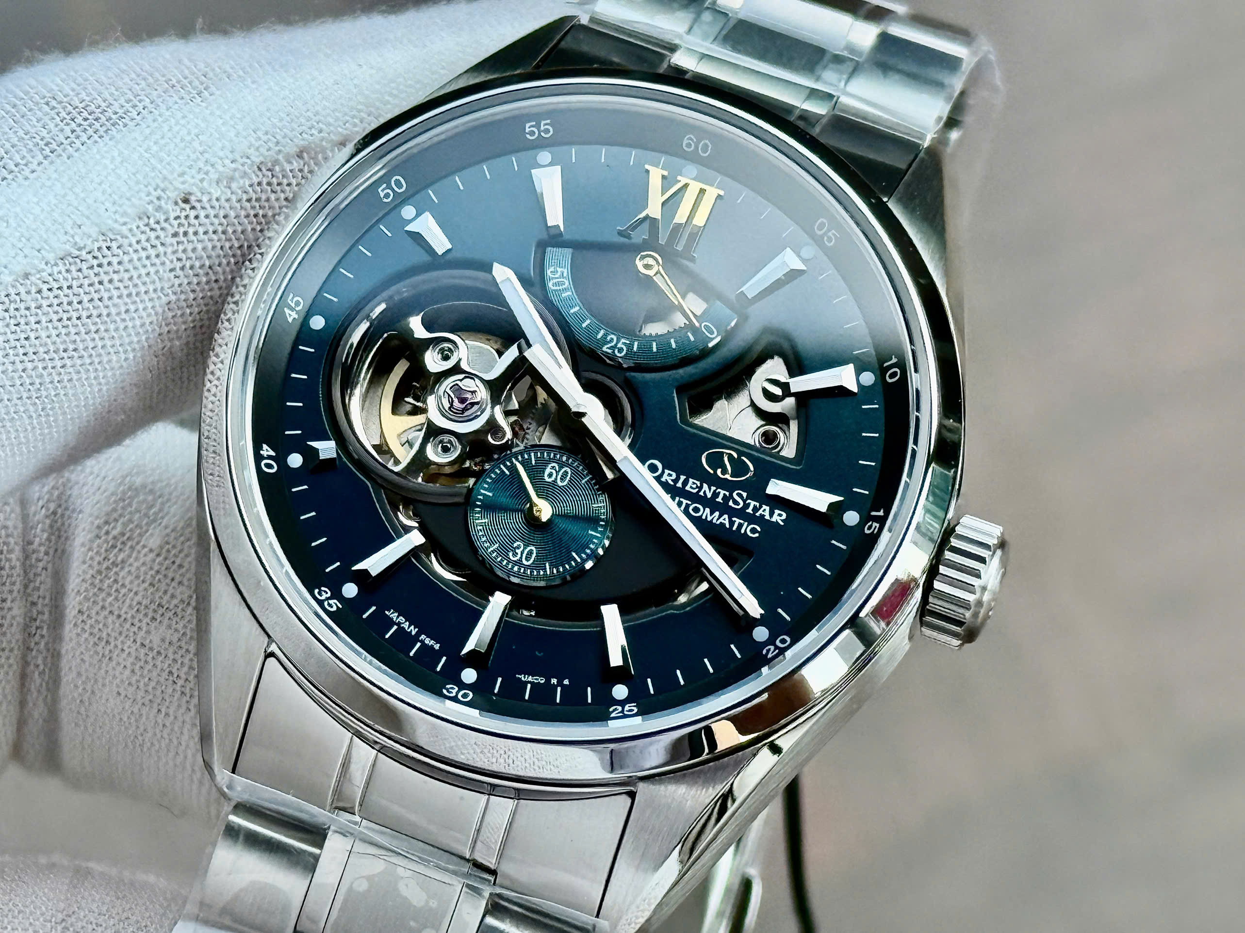 Đồng Hồ Nam Orient Star Skeleton Green  RK-AV0114E Chính Hãng 4