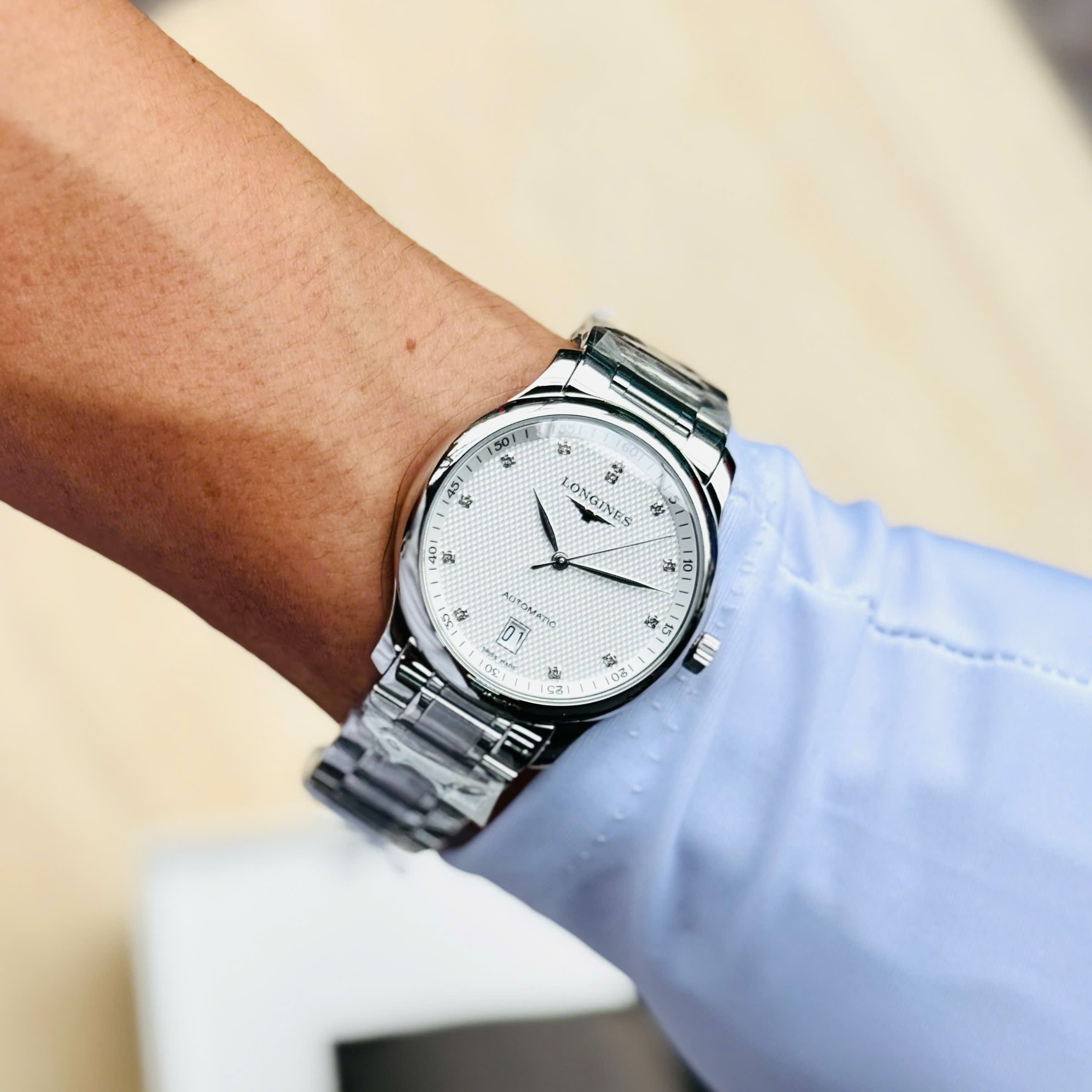 Đồng Hồ Nam Longines Master Collection Diamond  L2.628.4.77.6 QSD 7