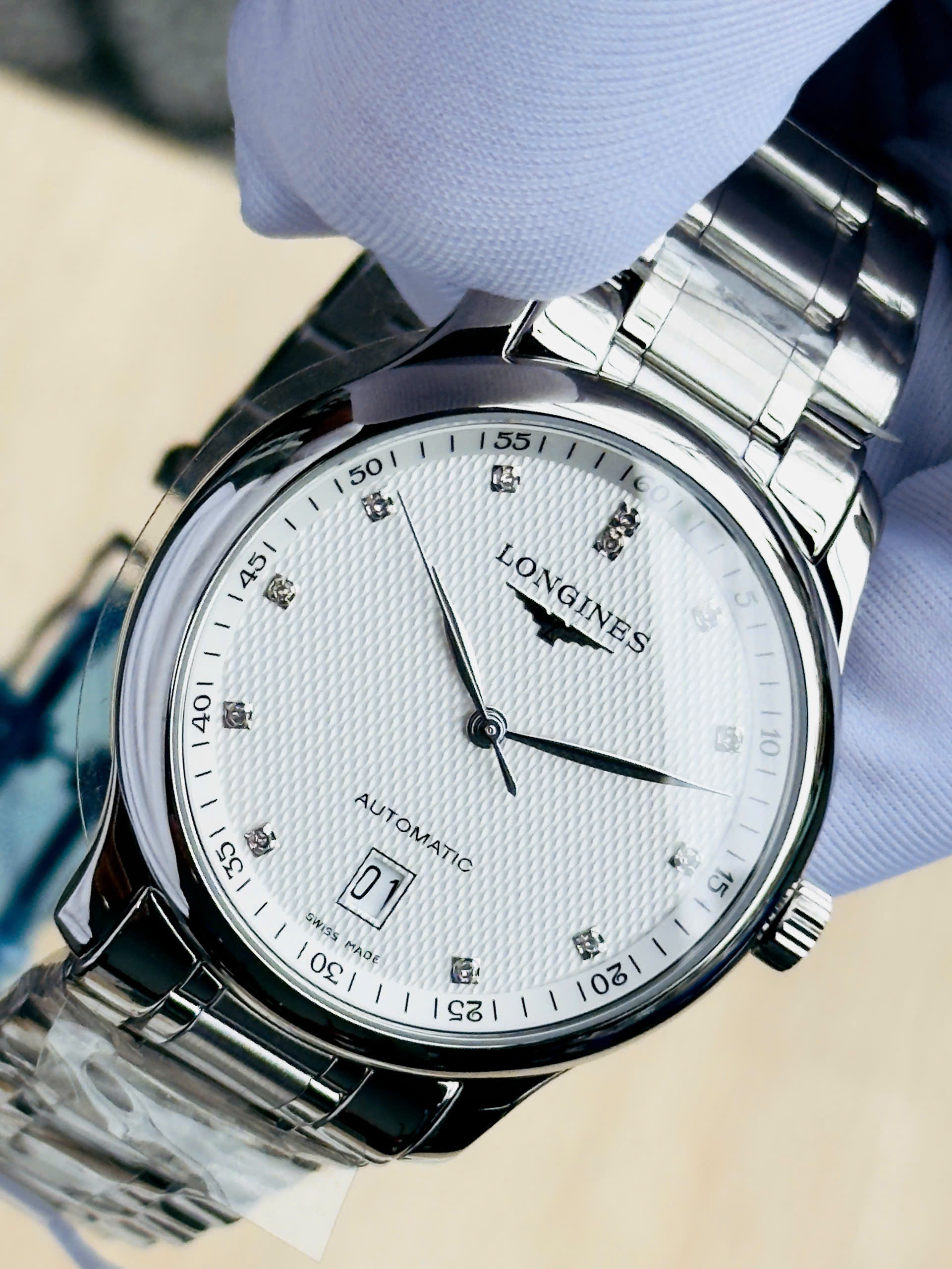 Đồng Hồ Nam Longines Master Collection Diamond  L2.628.4.77.6 QSD 8