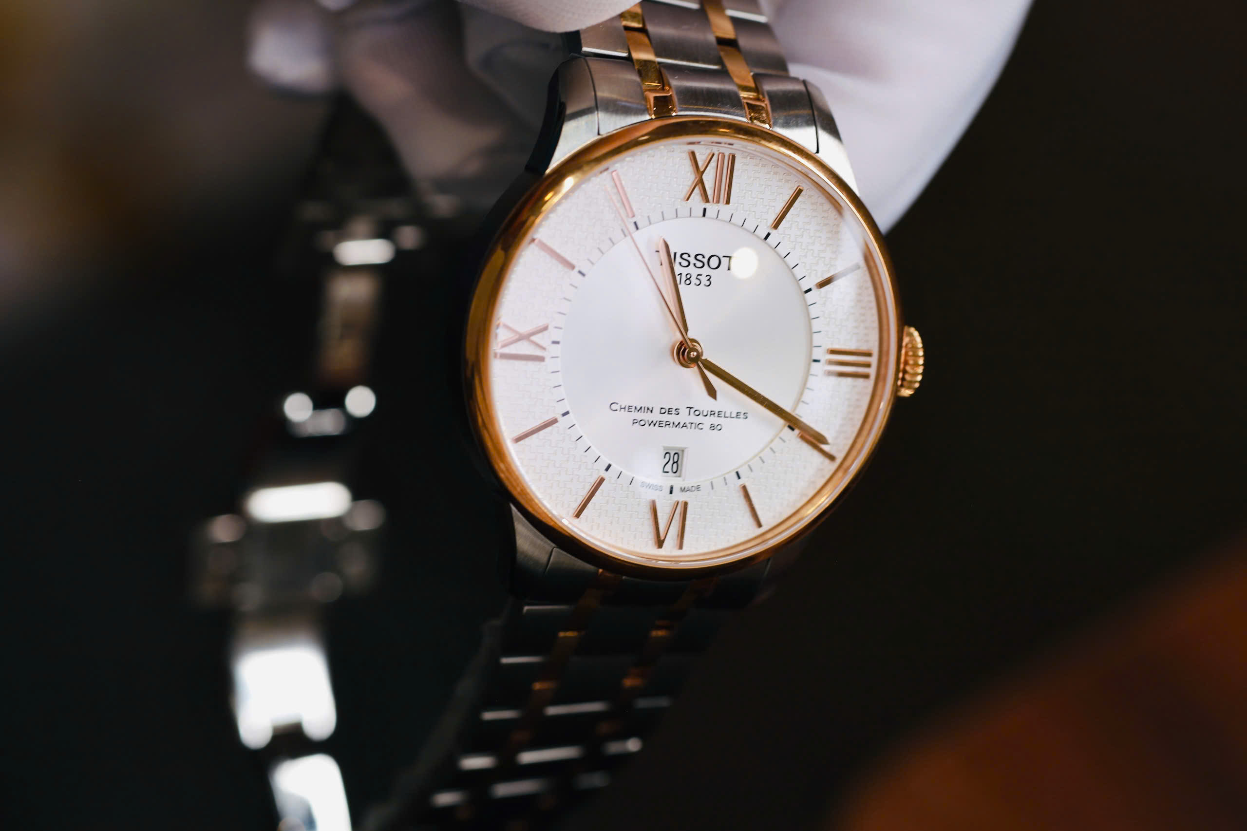 Đồng Hồ Nam Tissot Chemin Des Tourelles Powermatic 80 T099.407.22.038.01 Màu Bạc Vàng Hồng 3