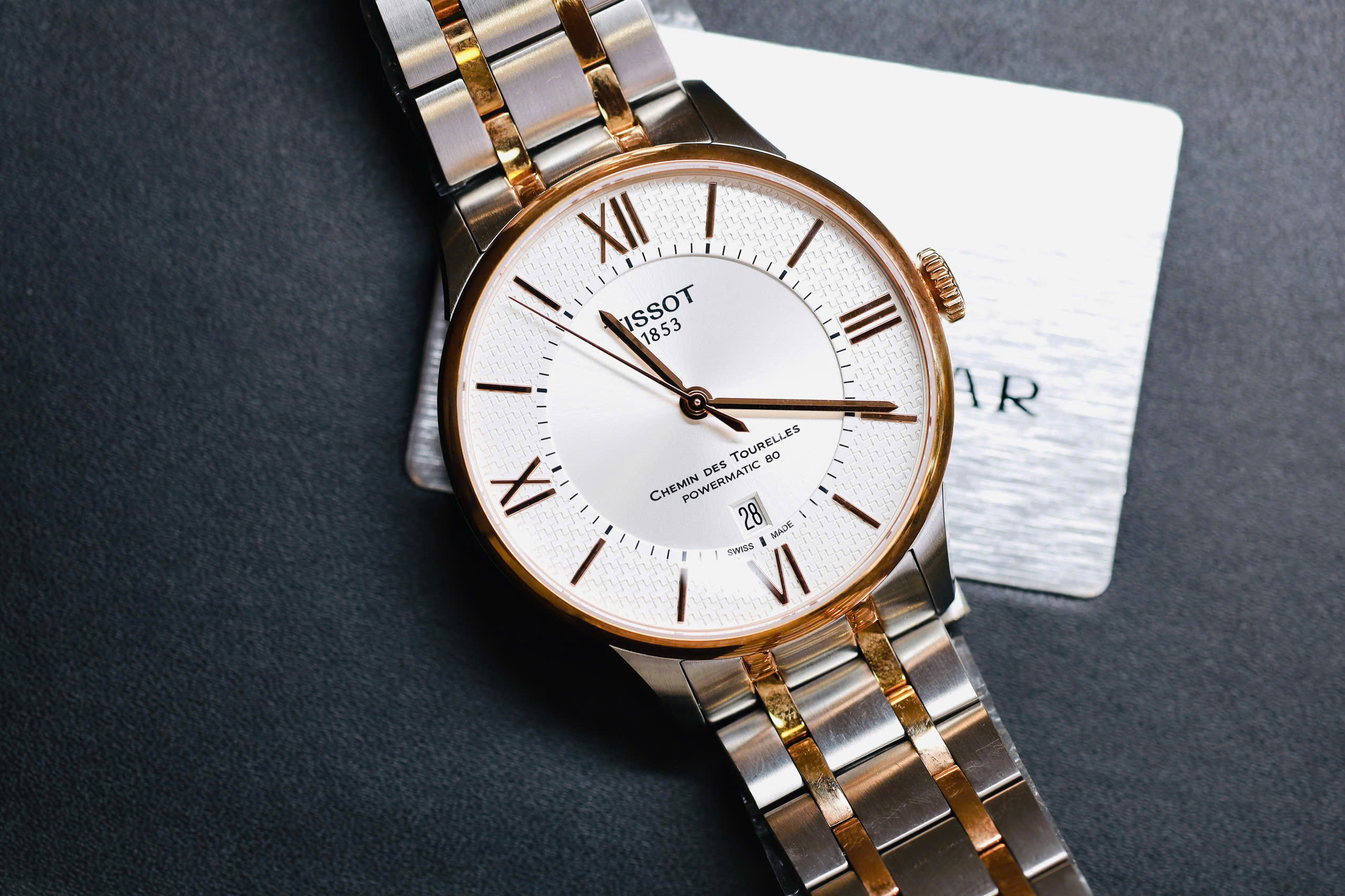 Đồng Hồ Nam Tissot Chemin Des Tourelles Powermatic 80 T099.407.22.038.01 Màu Bạc Vàng Hồng 5