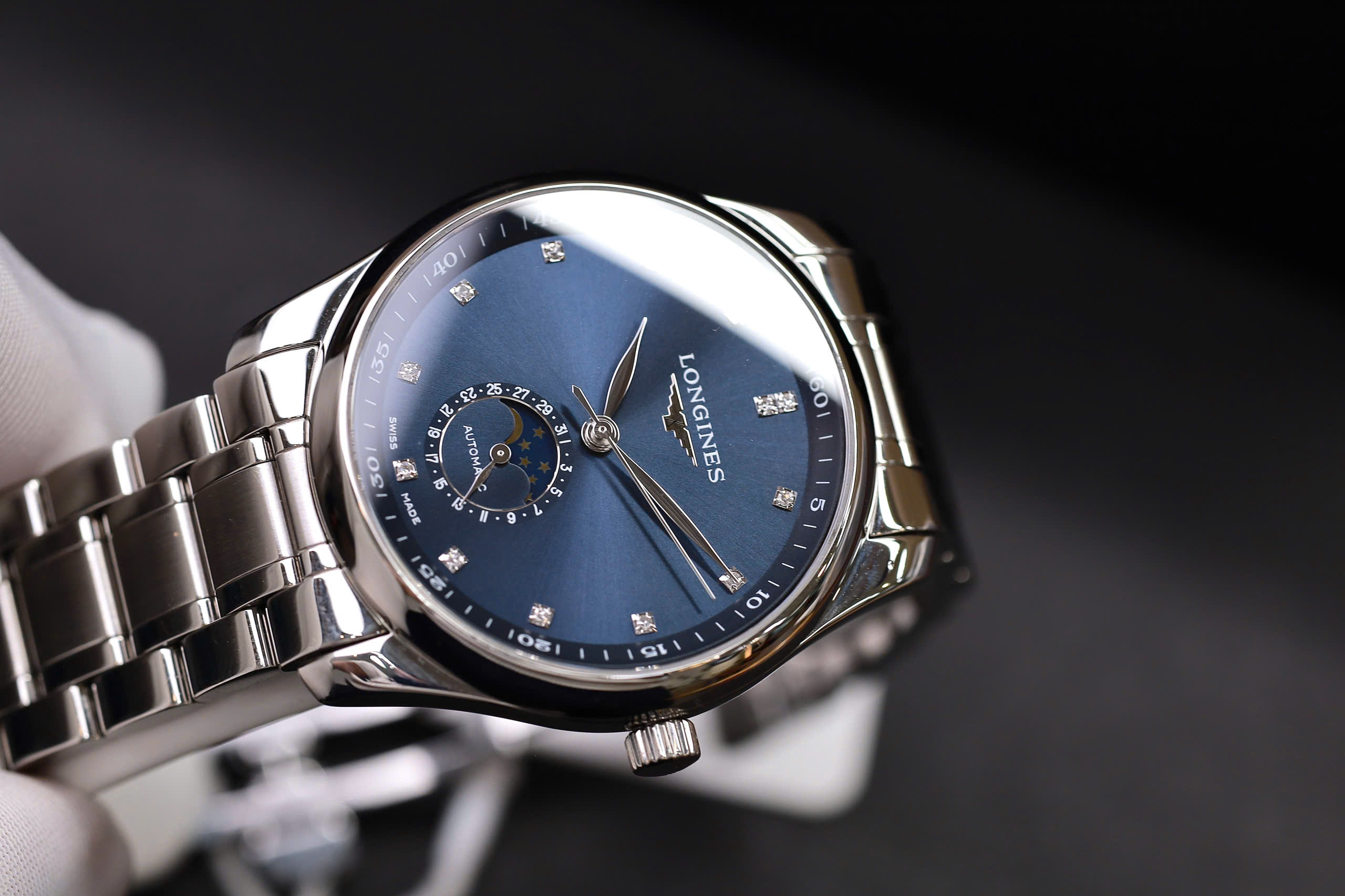  Longines Master Moonphase Diamond Blue L2.909.4.97.6 4